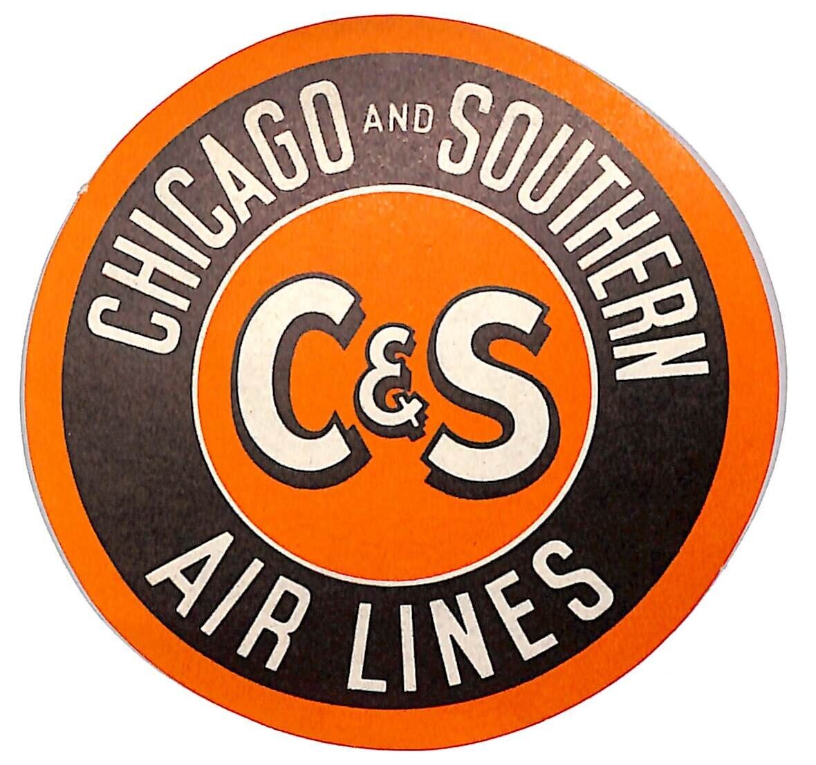 Chicago and Southern Air Lines (1933-53) - C&S Luggage Label 3 1/2\