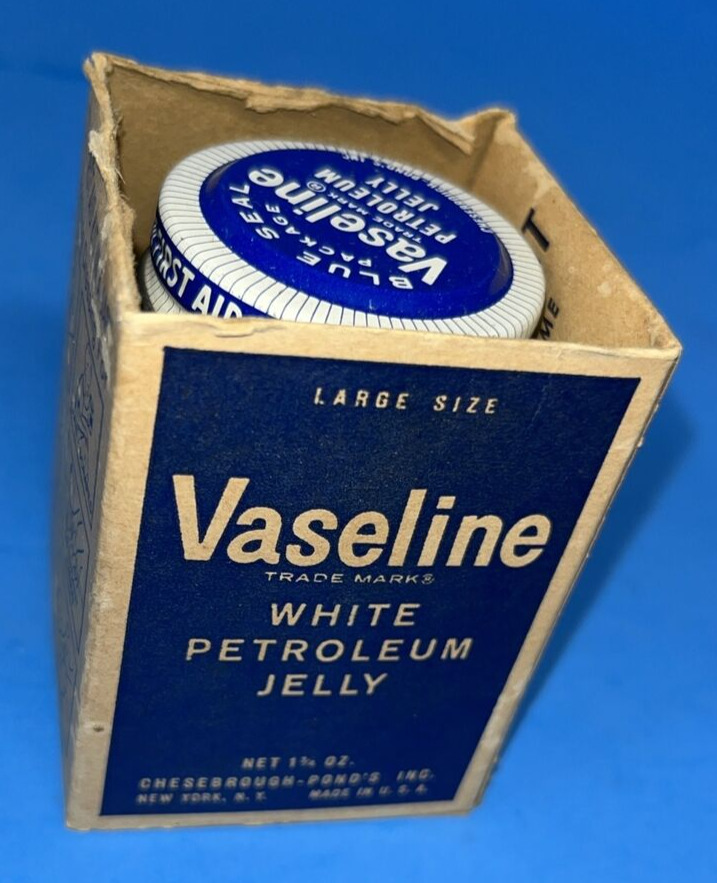 Vintage Vaseline full Jar 1 3/4oz White Petroleum Jelly USA with box NOS