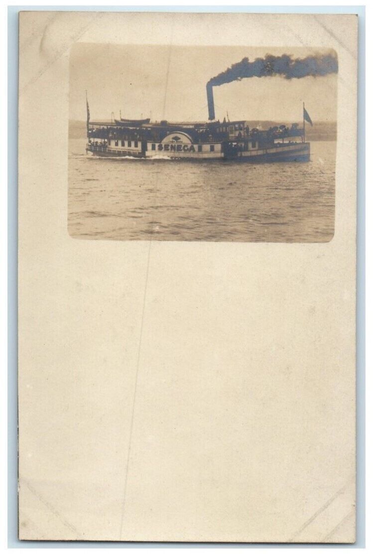 c1907 Steamer Ship Boat Seneca Lake View New York NY RPPC Photo Postcard