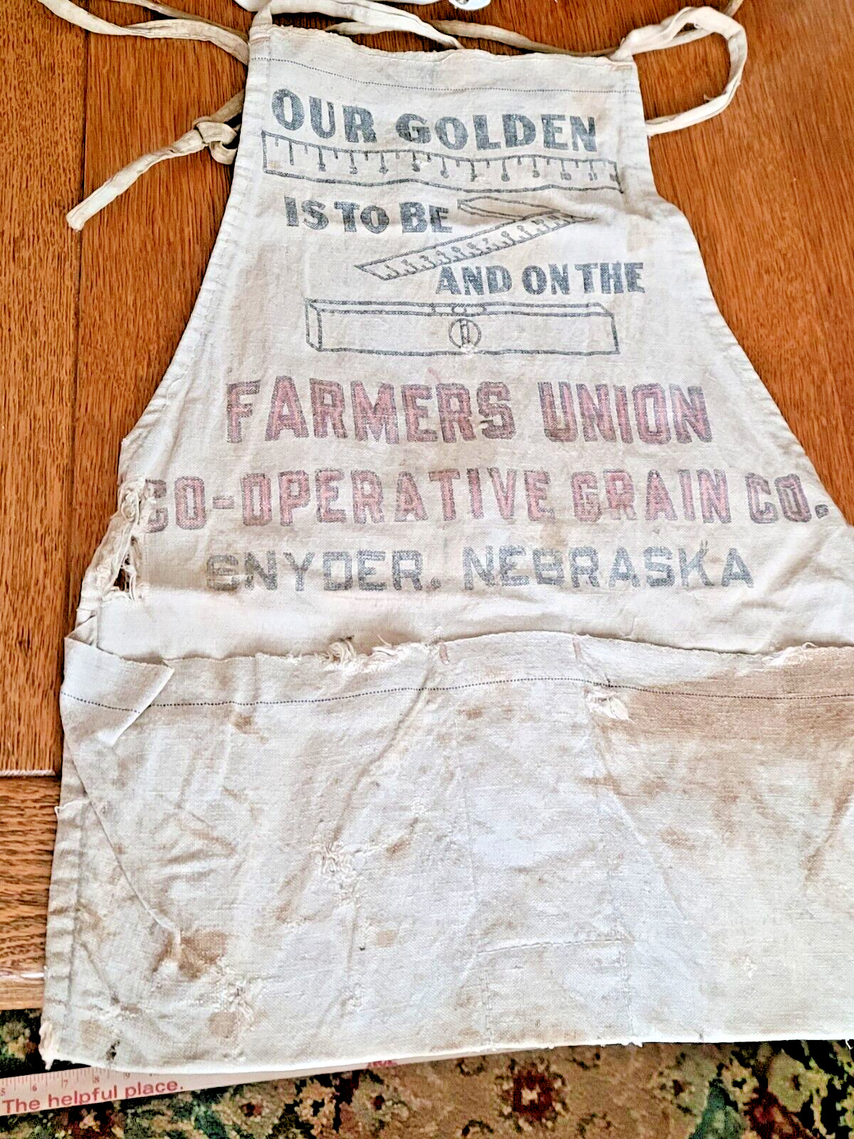 Vintage Farmers Union Co-op Apron Snyder Nebraska