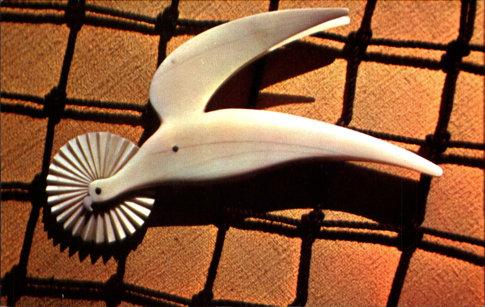 Bird Carving from Sperm Whale Teeth New Bedford MA Whaling Museum ~ postcard