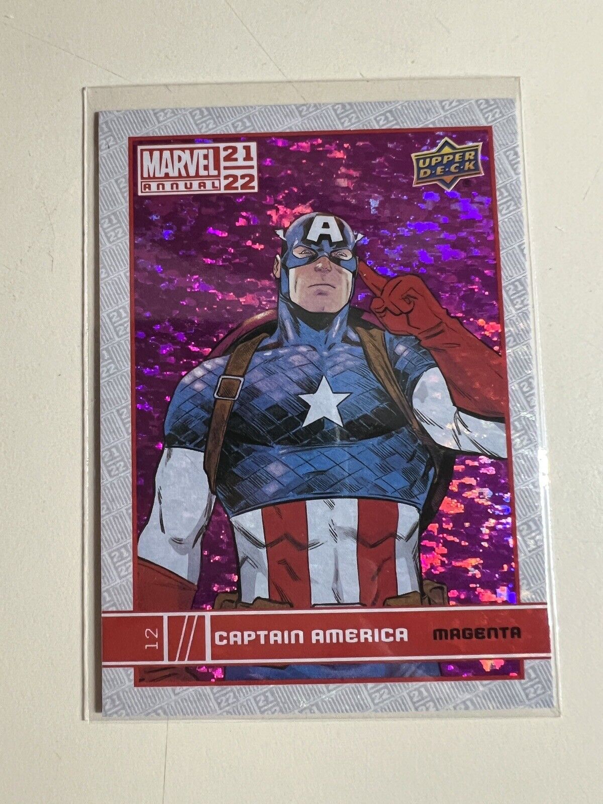 2021-22 Upper Deck Marvel Annual Magenta Captain America #12