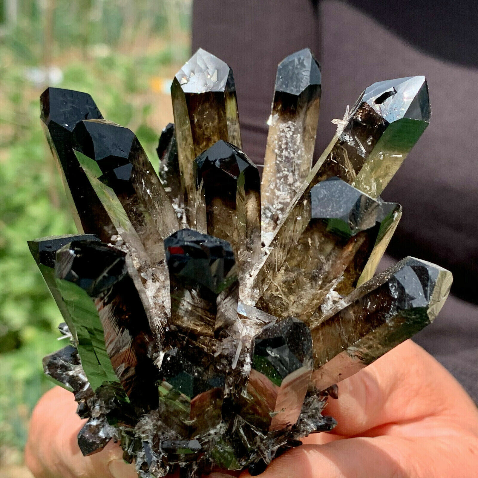 300g+ New find Smoky Quartz Crystal Cluster Mineral Specimen Energy Healing