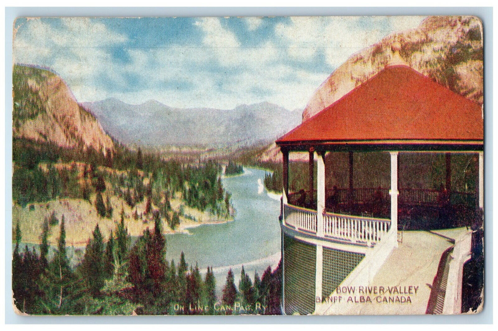 Banff Alberta Canada Postcard Bow River Valley On Line Canadian P. Railway 1903