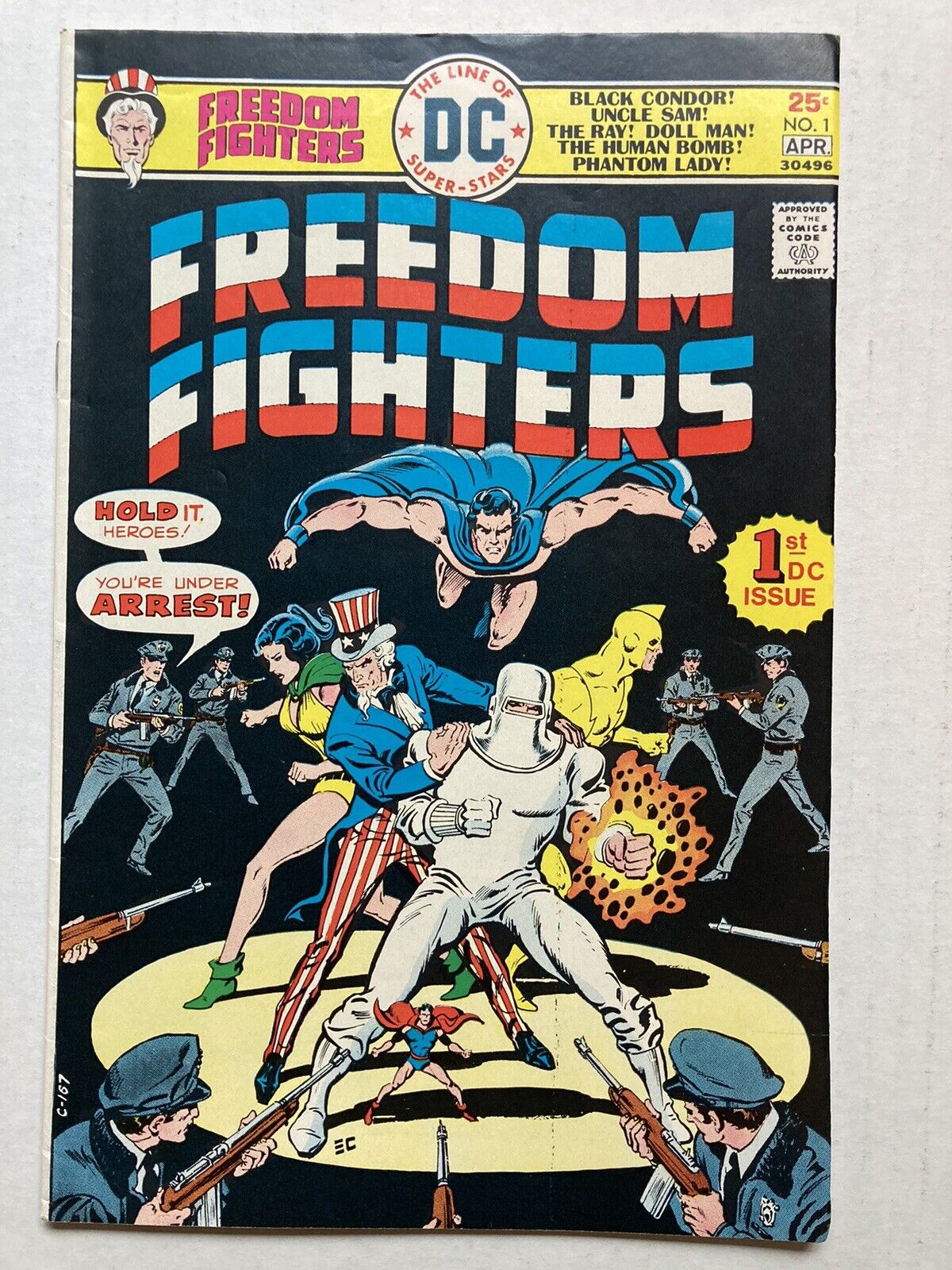 FREEDOM FIGHTERS #1, DC Comics, 1976, Ernie Chan cover VF Condition