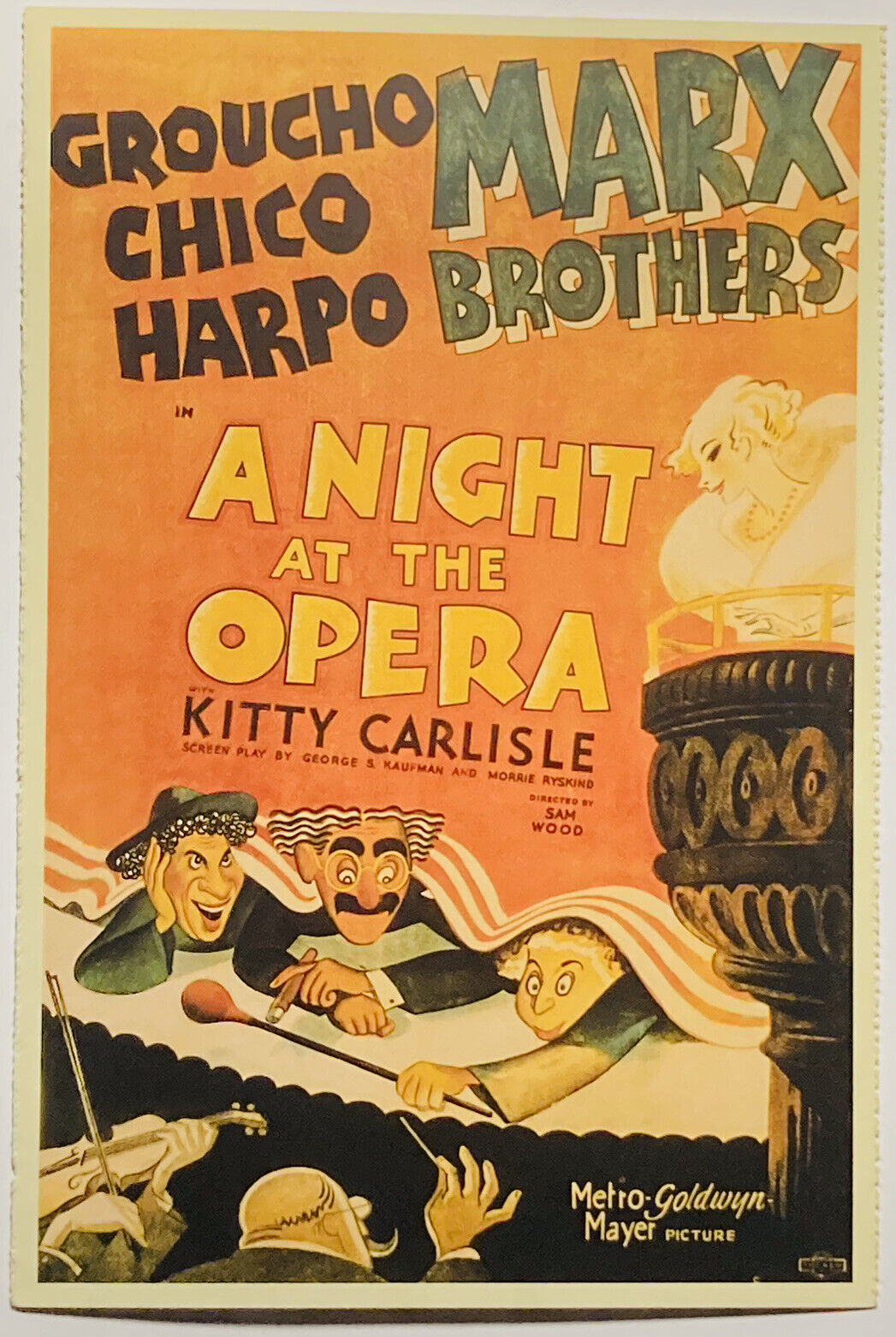 Vintage A Night At The Opera Movie Postcard Marx Brothers Kitty Carlisle  p2