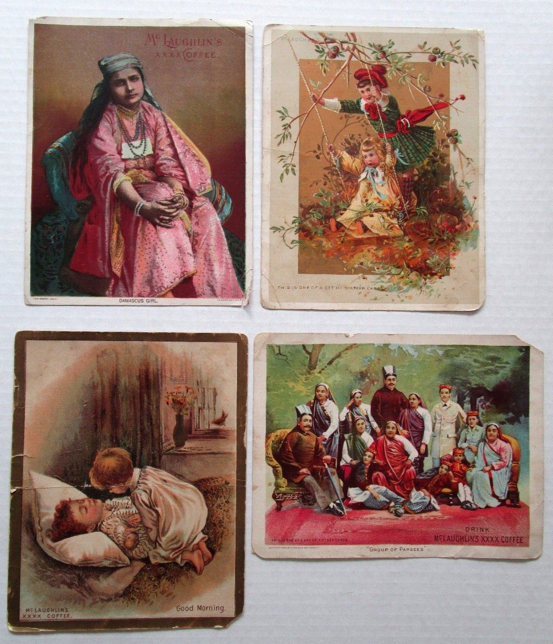 FOUR McLaughlin XXXX Coffee Victorian Trade Picture Cards Lot of 4 - E6C