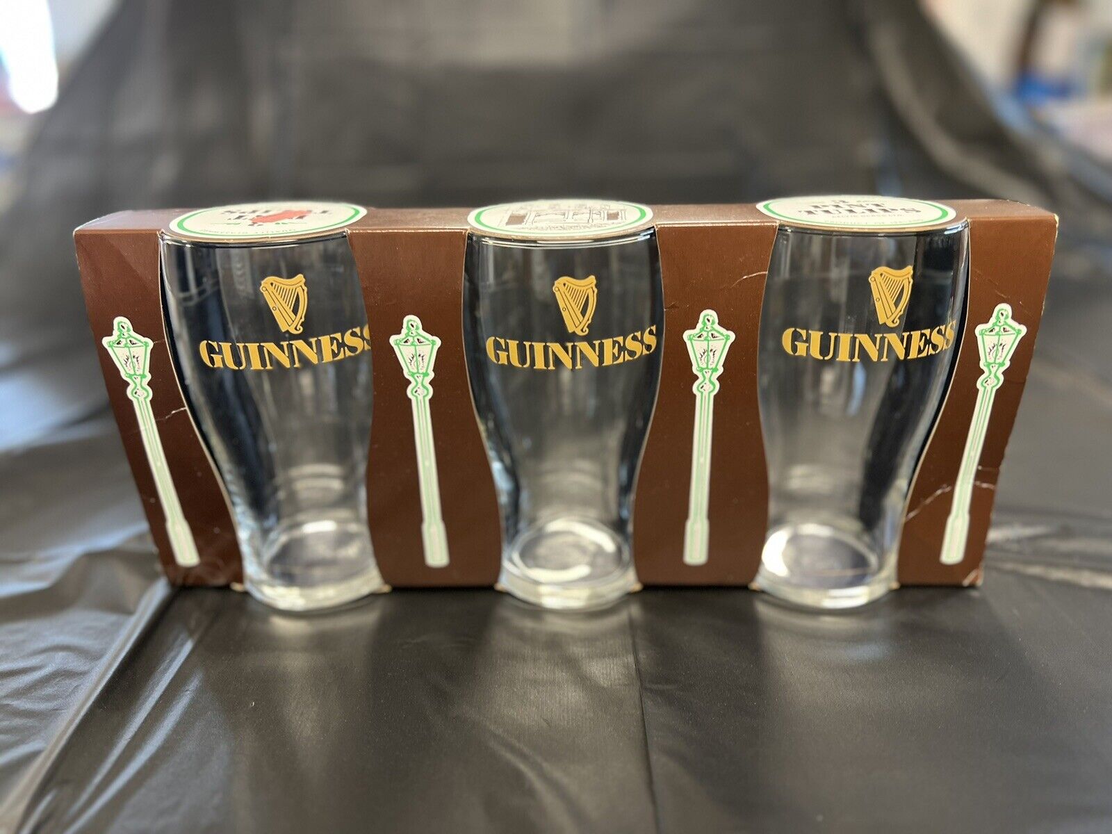 3 Vintage 1990s GUINNESS 20oz Imperial Pint Glass from Ireland Irish guiness