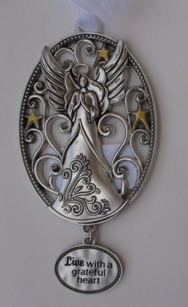 ABB Live with a grateful heart angel BLESSED BY ANGELS Ornament Ganz praying