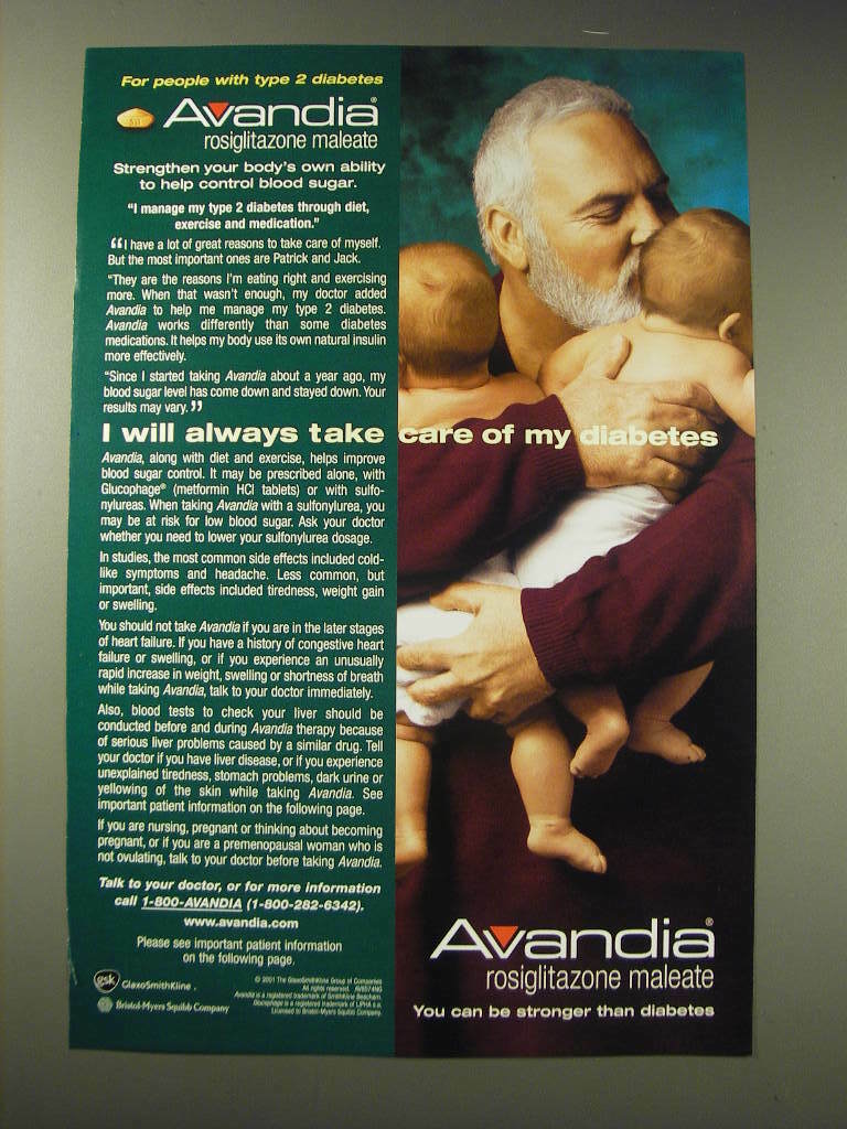 2001 GlaxoSmithKline Avandia Ad - I will always take care of my diabetes