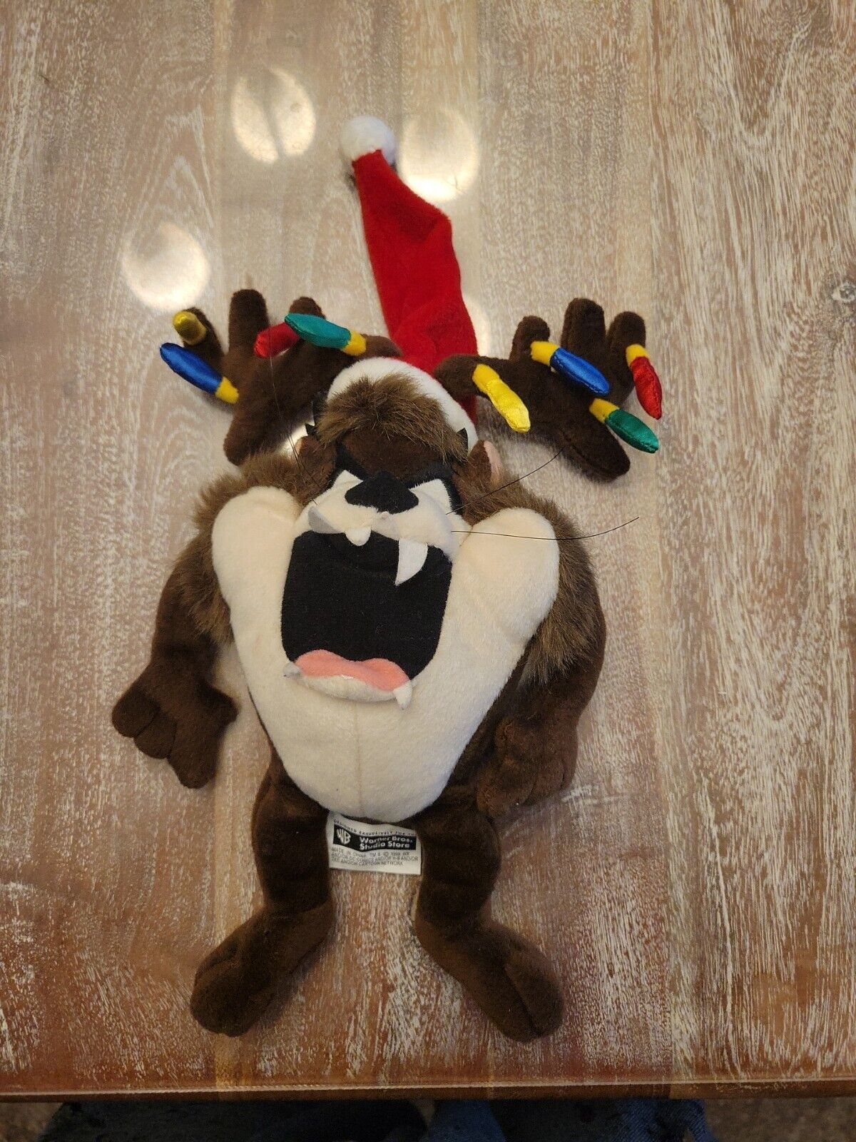 VTG Christmas Taz Tasmanian Devil Stuffed Animal Plush Warner Bros. Studio Store