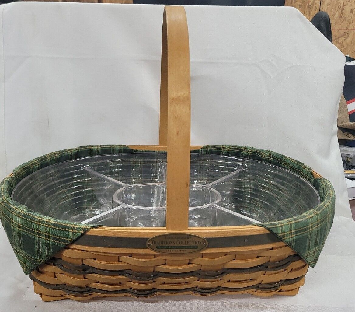 LONGABERGER 1998 Hospitality Basket with Liner & Protector Traditions Collection