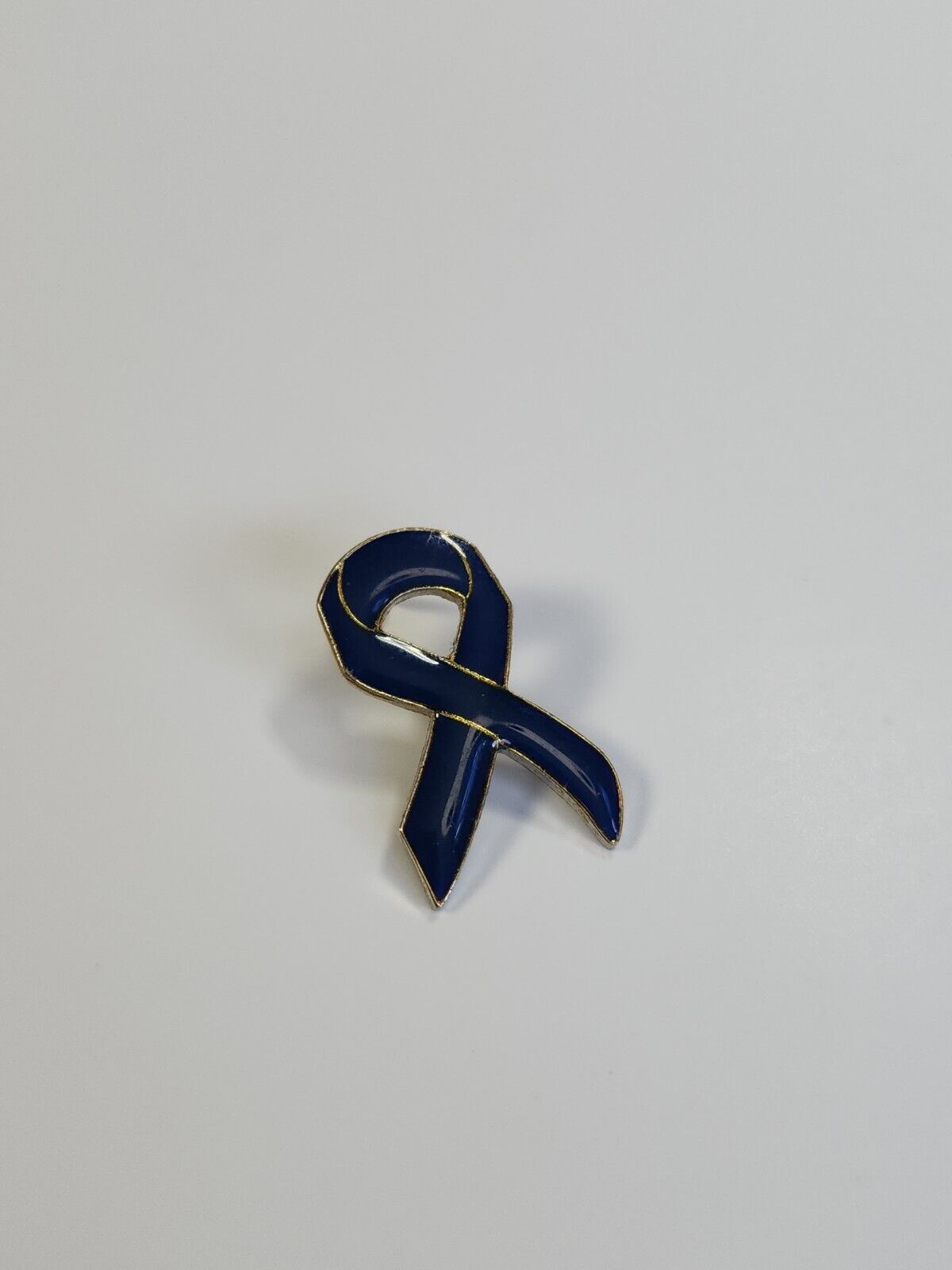 Dark Blue Awareness Ribbon Lapel Pin Colon Cancer & Colorectal Cancer Awareness 