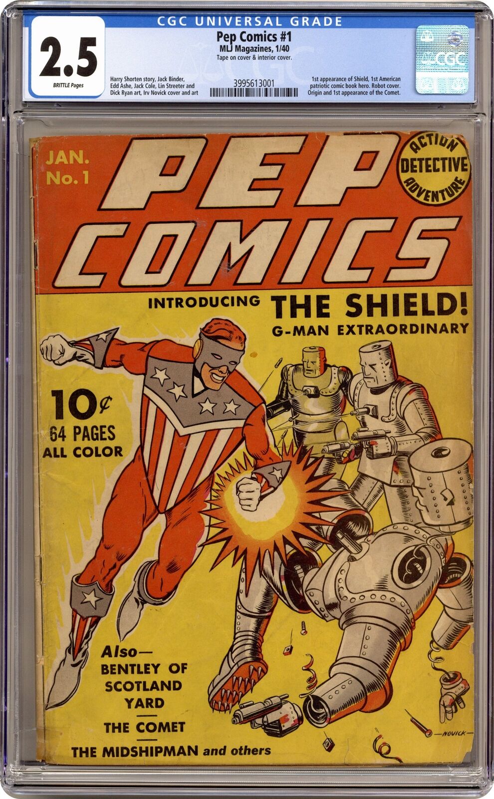 Pep Comics #1 CGC 2.5 1940 3995613001 1st app. The Shield