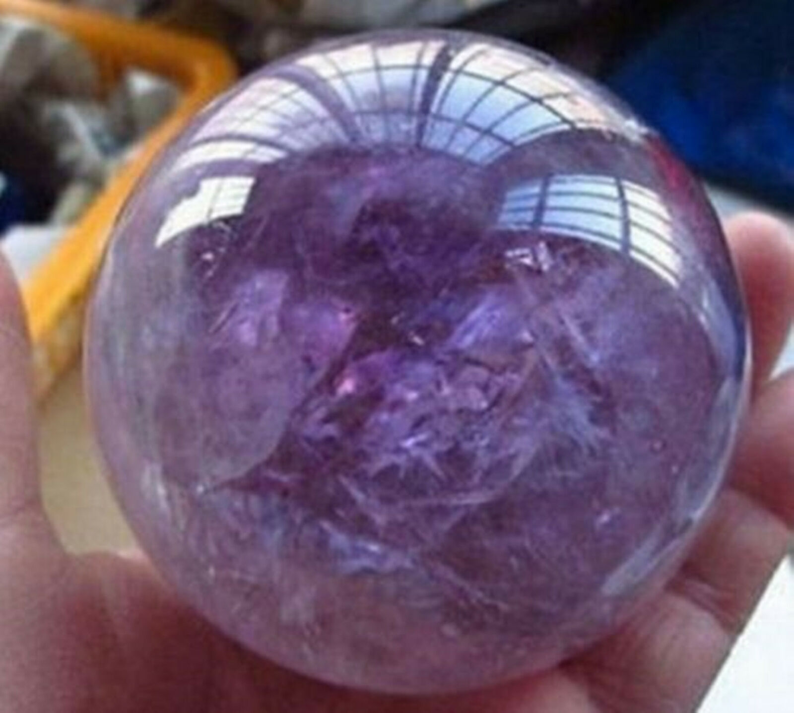 Natural Amethyst Quartz Crystal Sphere Ball Healing Stone 40mm + Stand AAA+