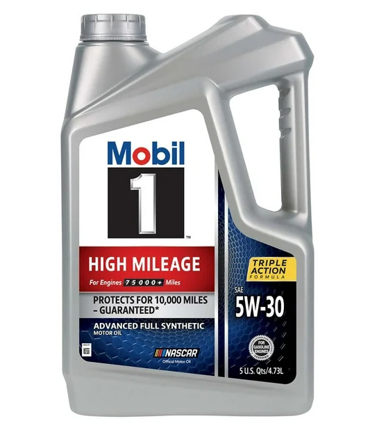 Mobil 1 High Mileage Full Synthetic Motor Oil 5W-30, 5 Quart