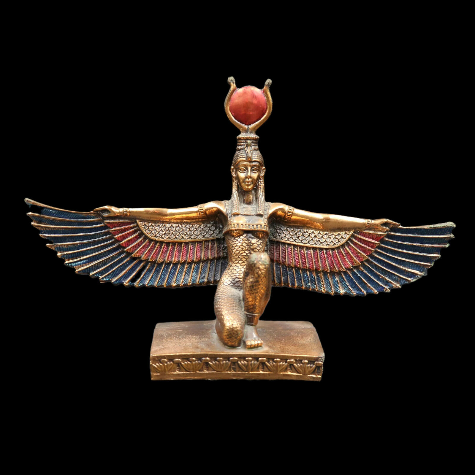 XXX-Large UNIQUE Handmade Egyptian Statue Winged Queen ISIS Goddess of Fertility