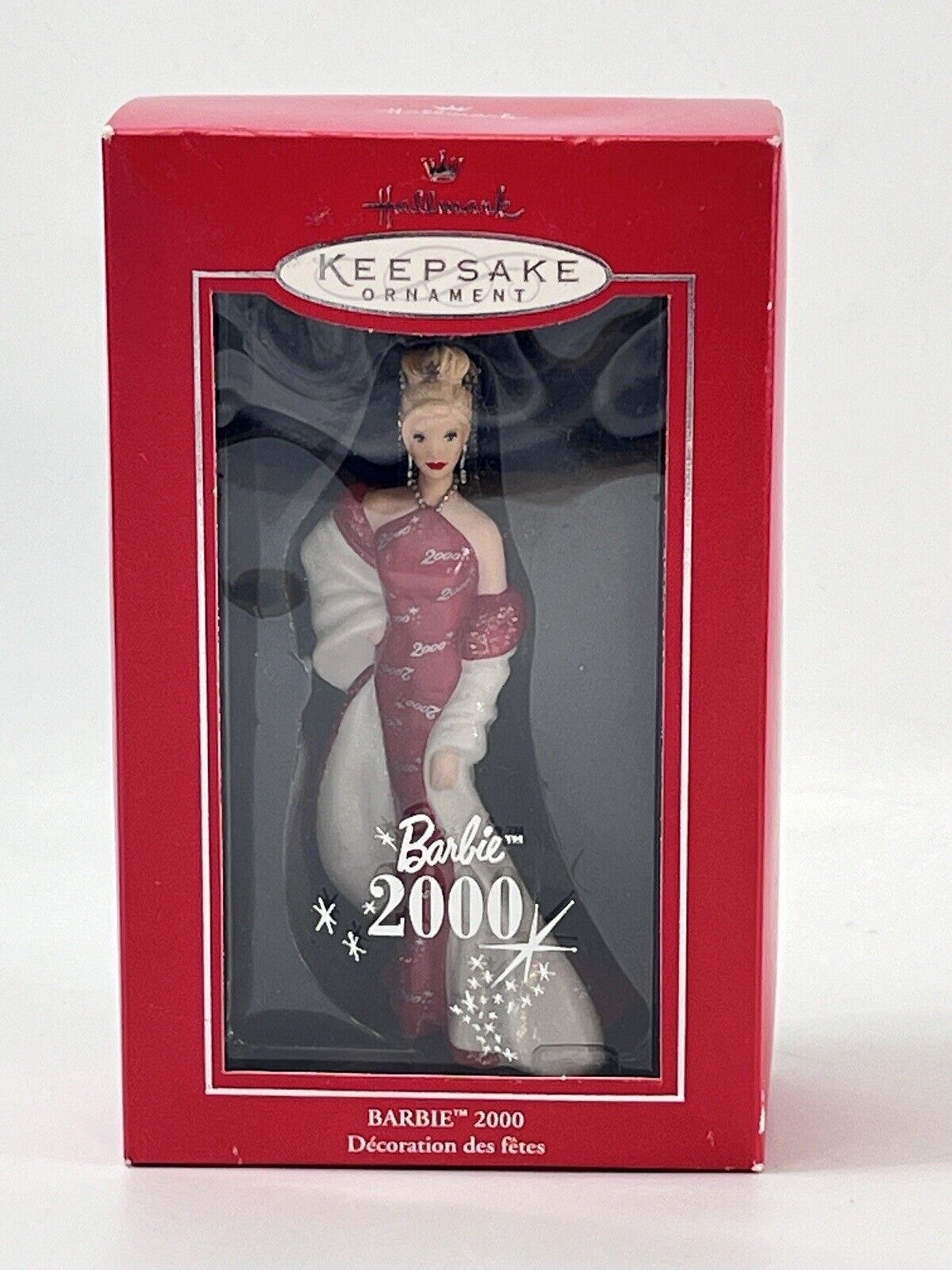 Hallmark Barbie 2000 Club Exclusive Red Dress Keepsake Ornament Porcelain