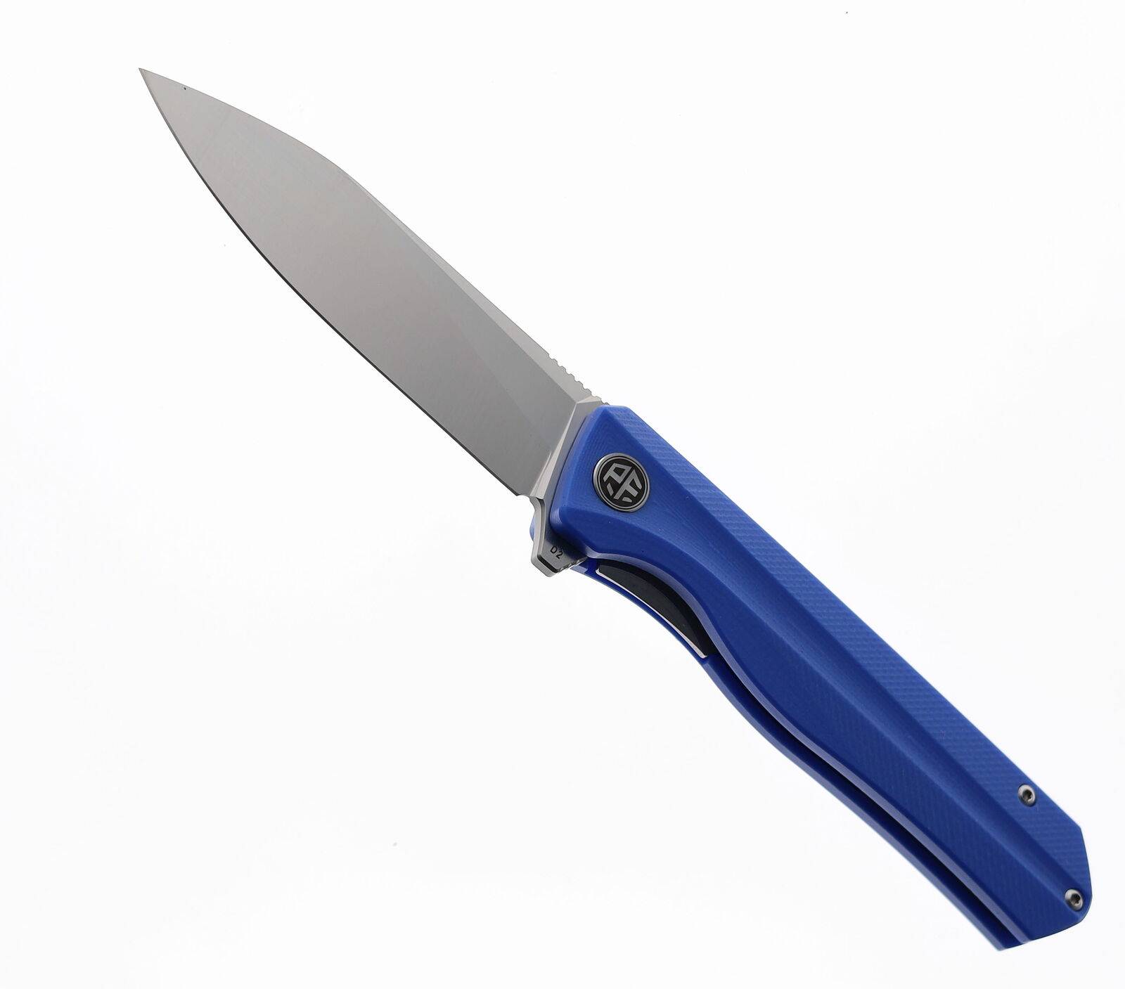 Petrified Fish Folding Knife Blue G10 Handle D2 Plain Edge Satin PF-818-BS