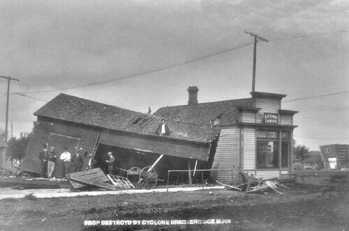 Street View Tornado Damage Breckenridge Minnesota MN Reprint