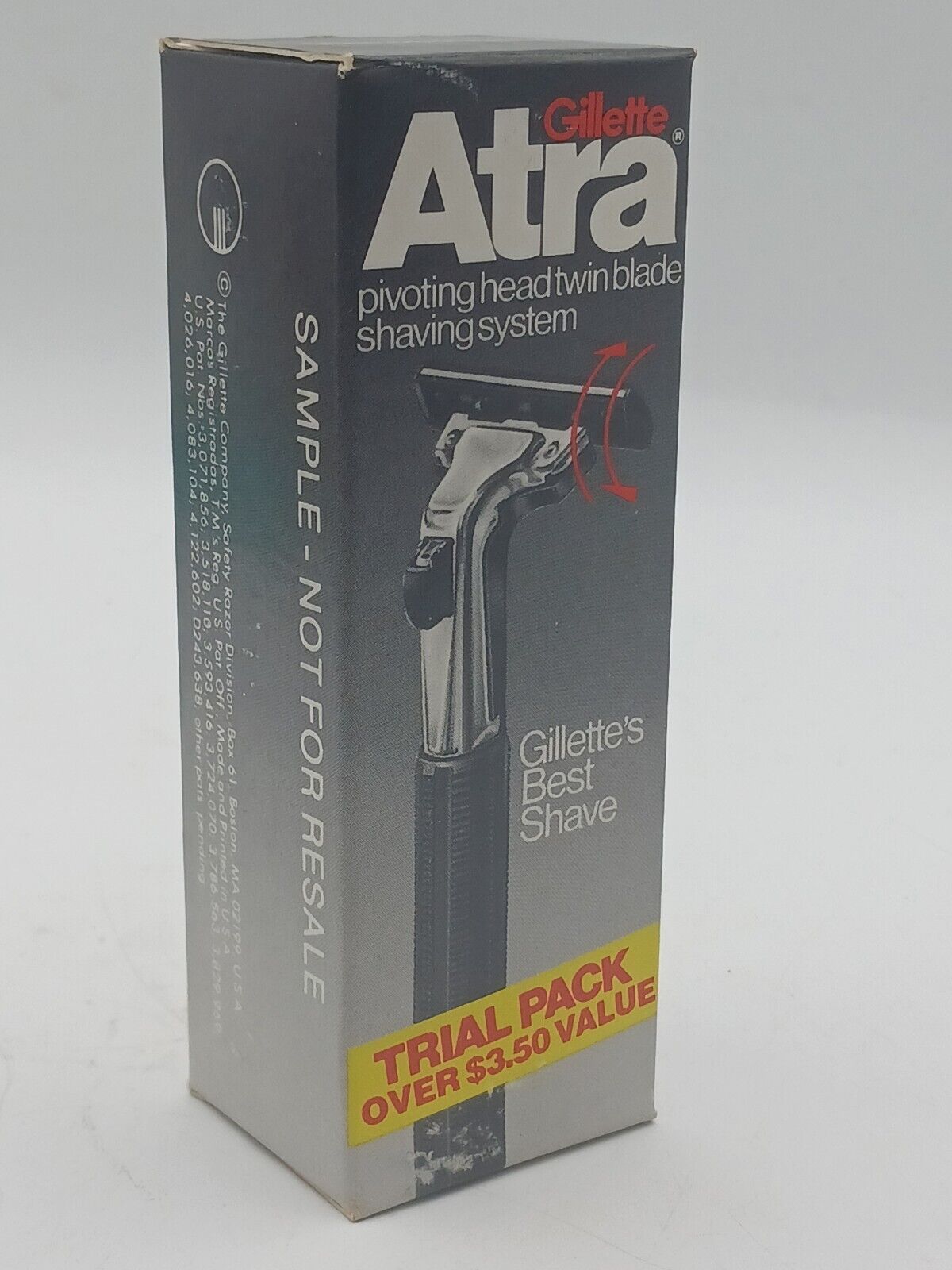 Vintage Gillette Atra Pivoting Head Twin Blade Safety Razor Sample Trial Box NOS
