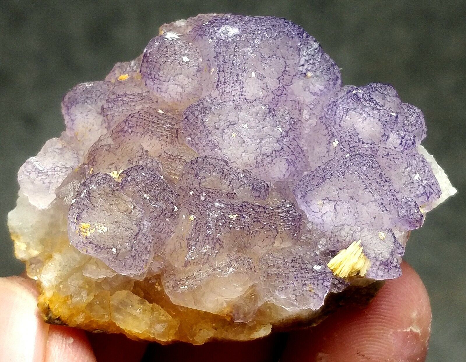 39g Rare Transparent Purple Cube Fluorite Mineral Crystal Specimen/China