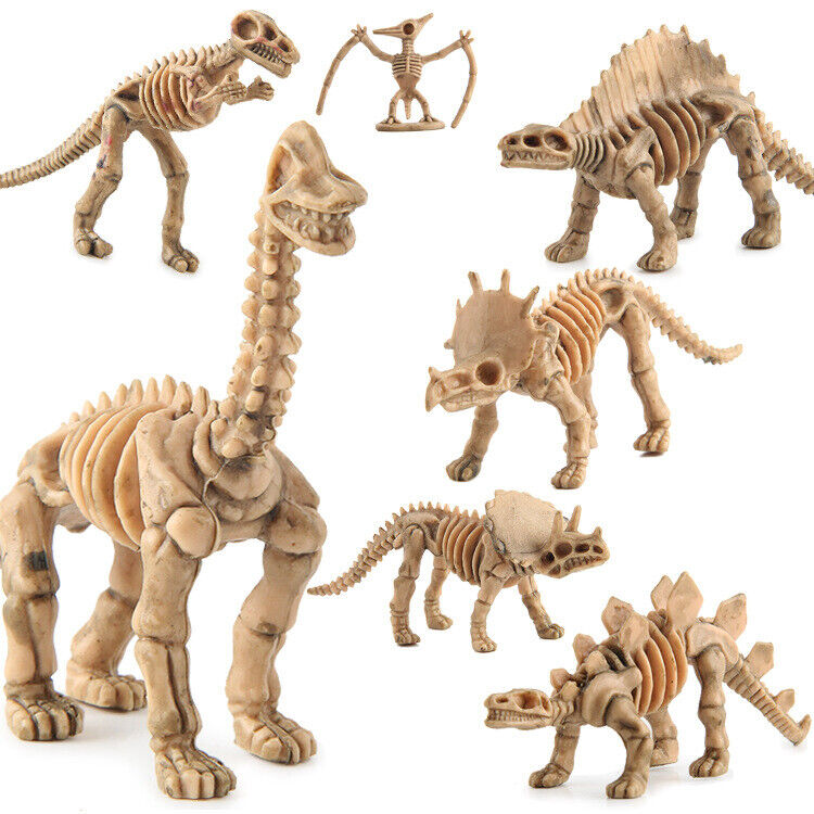 12 pcs Lot Unique Dinosaur Fossils Skeleton Figures Jurassic Park Dino Toy Model