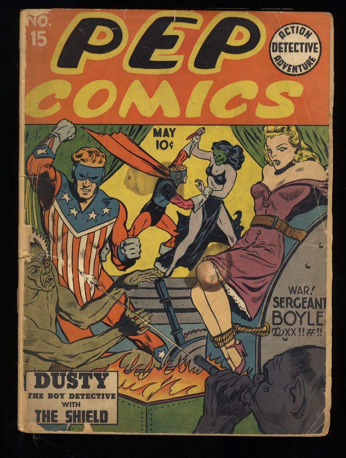 Pep Comics #15 P 0.5 The Shield Bondage Cover Archie 1941