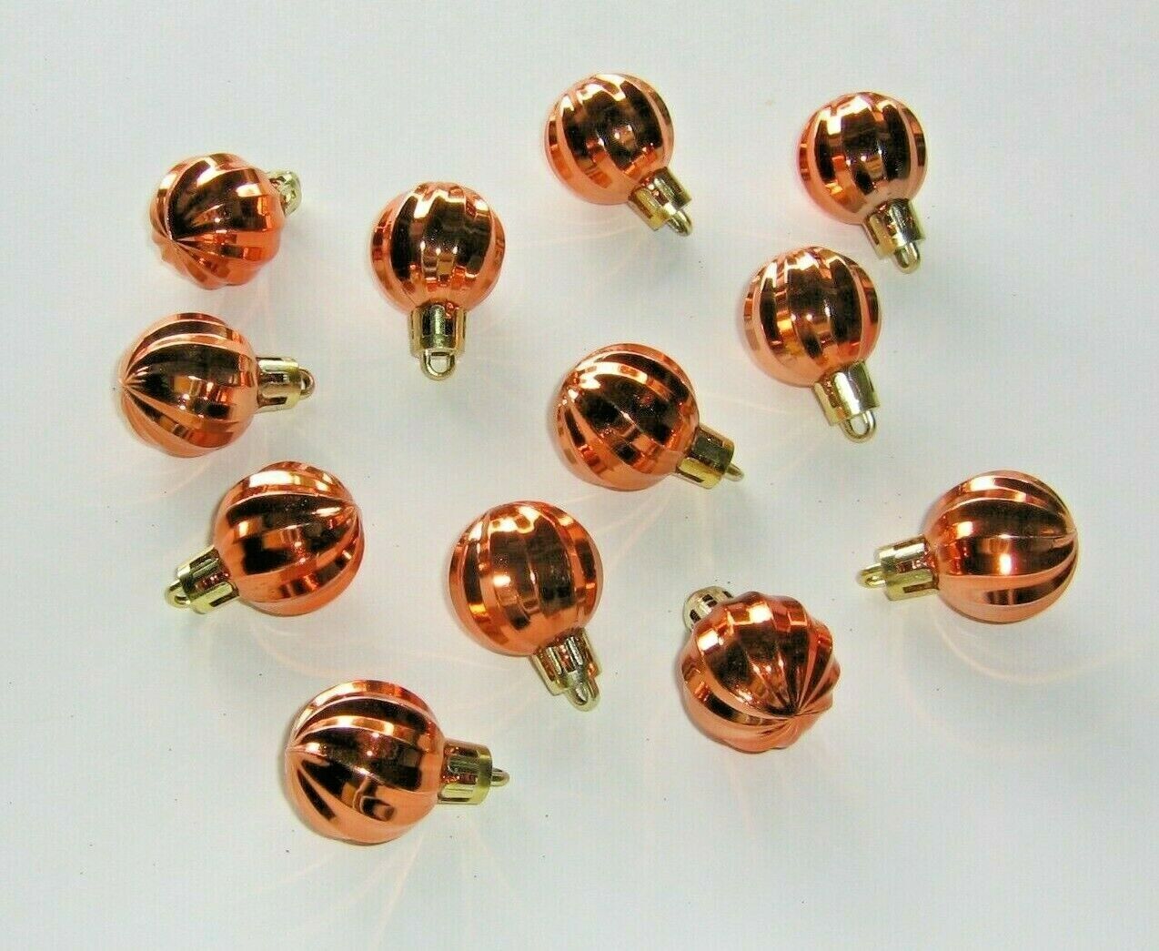Halloween Orange Pumpkin Mini Ornaments Shiny Balls Non Shatter 7/8