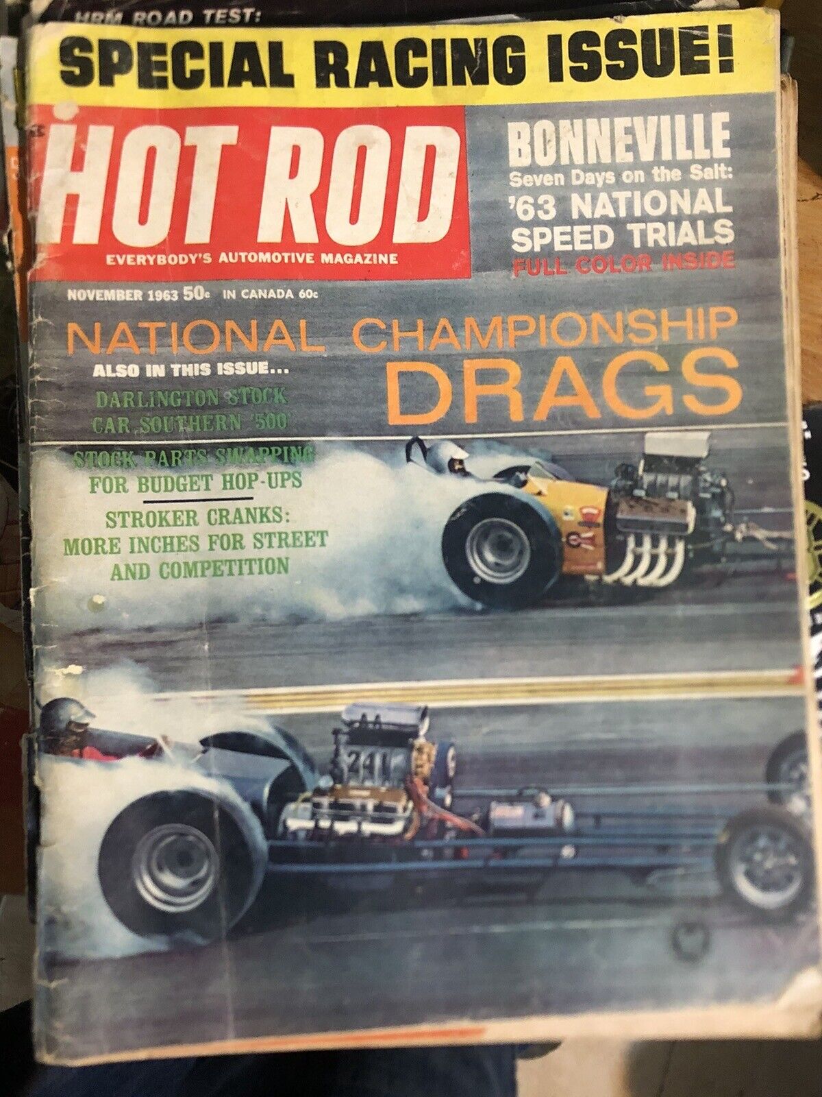 Vintage Hot Rod Magazine Nov 1963 Special Racing Issue- Nat. Championship Drags