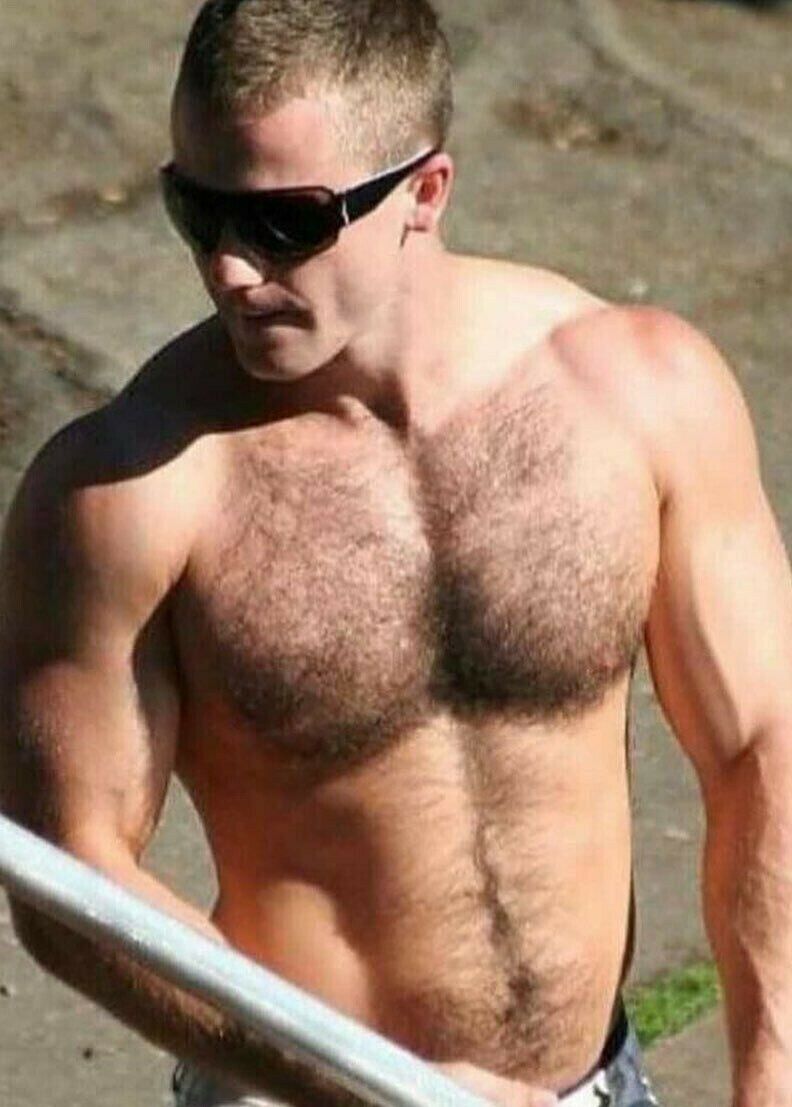 Shirtless Male Muscular Hairy Chest Abs Sunglasses Work Beefcake PHOTO 4X6 B2013