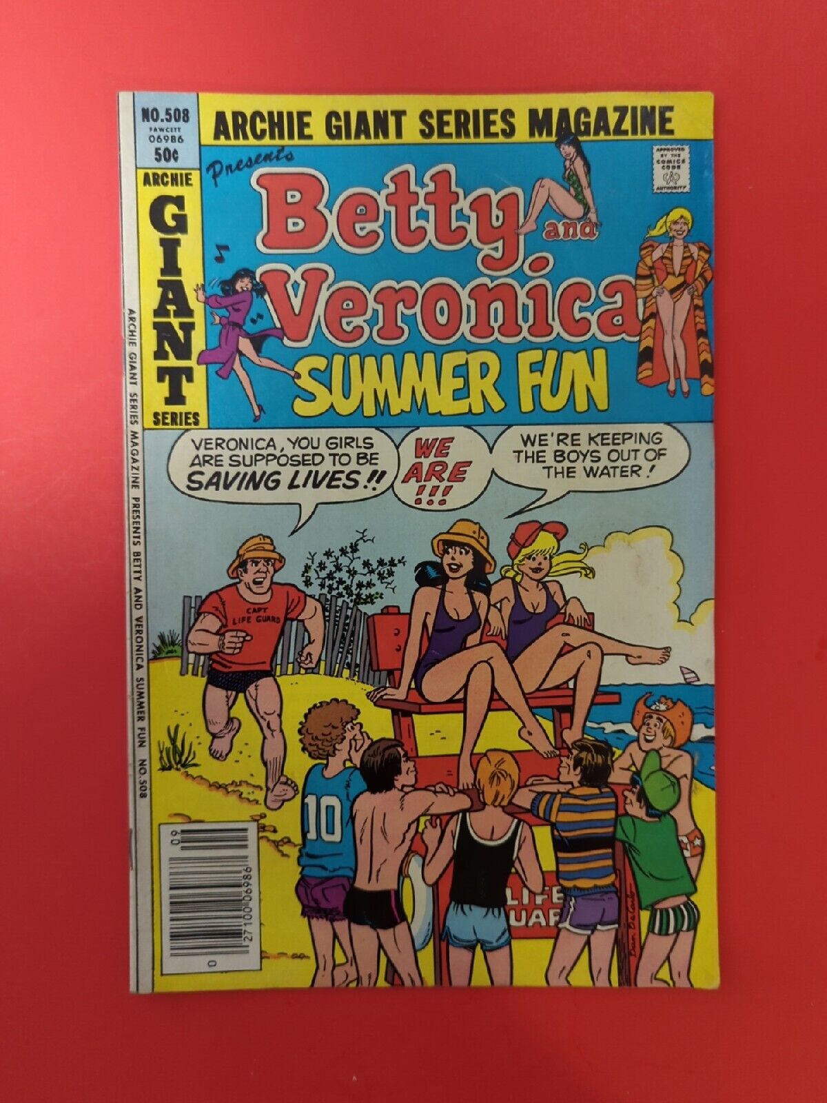 ARCHIE GIANT SERIES  #508 BETTY AND VERONICA SUMMER FUN NEWSSTAND HTF (B2)