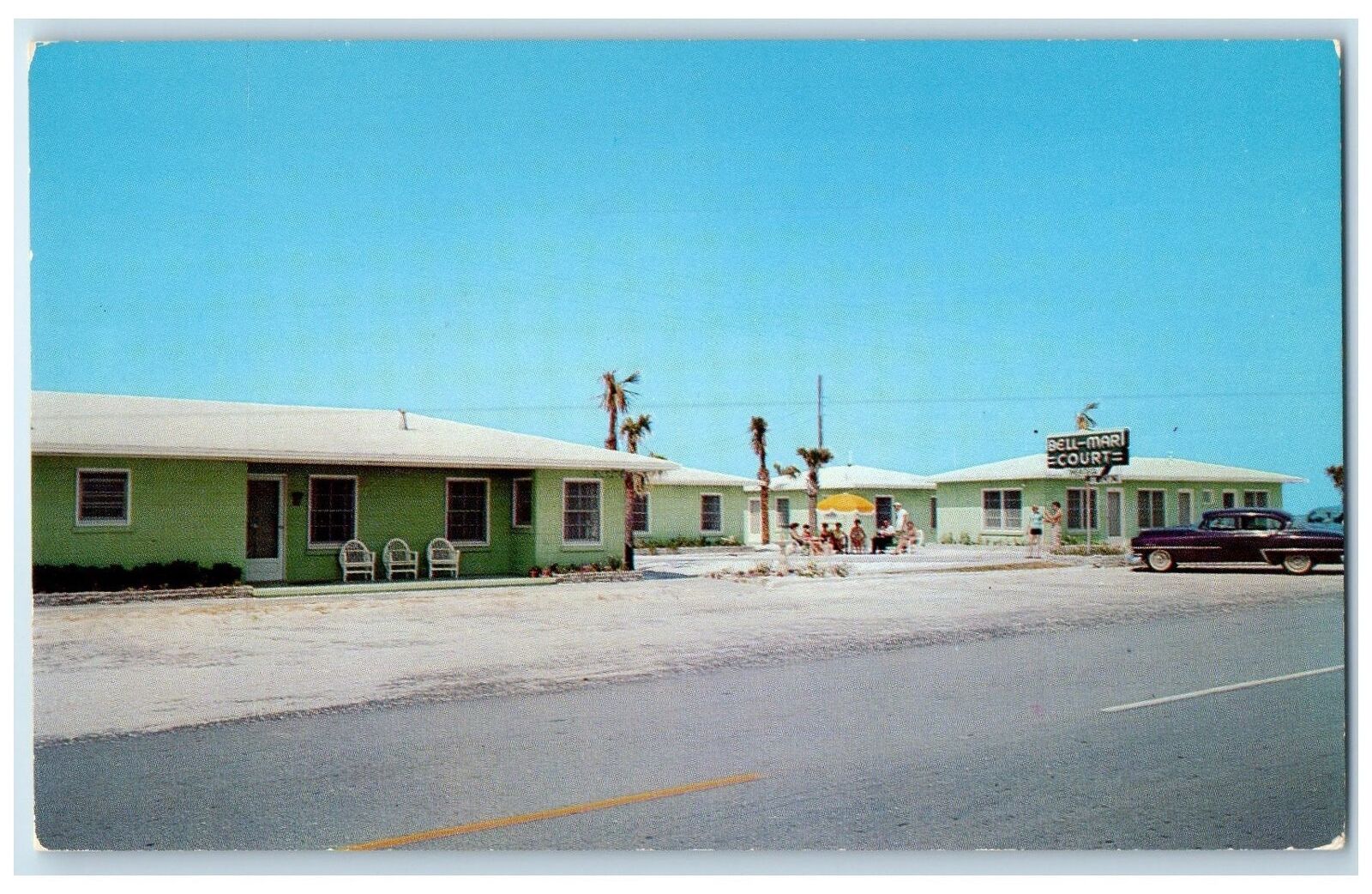 c1950\'s Bell Mar Court Hotel & Restaurant Cottages Panama City Florida Postcard