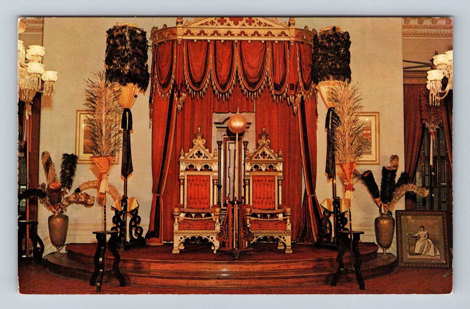 Honolulu HI-Hawaii, Throne of Hawaii, Hawaiian Palace, Antique Vintage Postcard