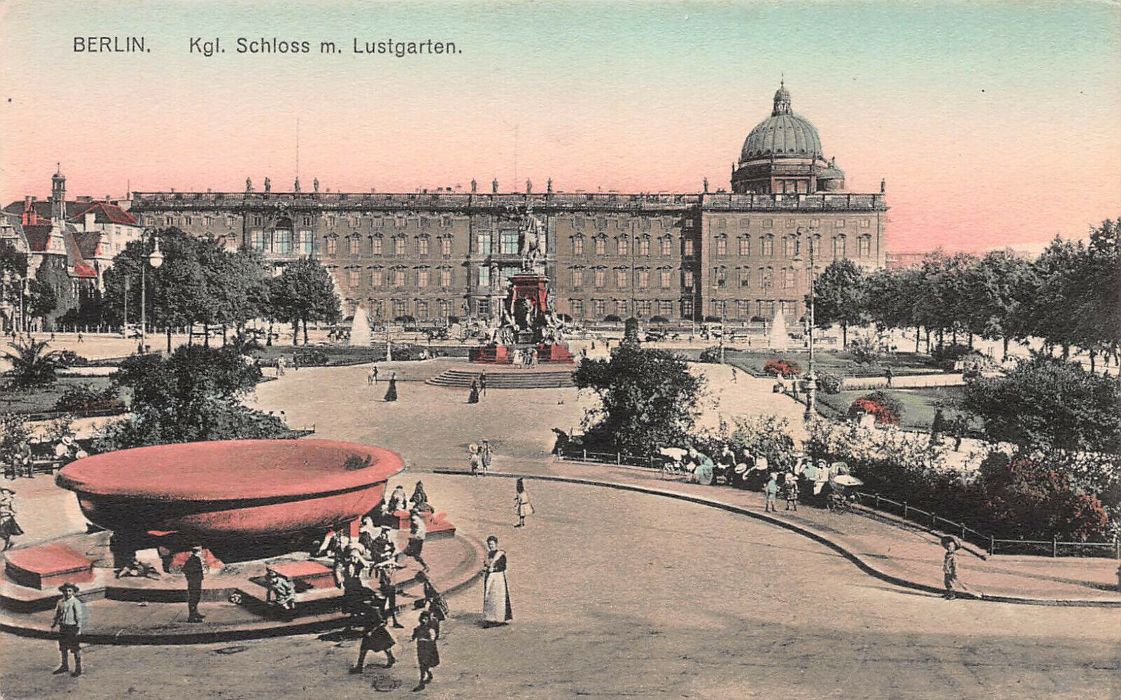 Royal Palace in Lustgarten, Berlin, Germany, Early Hand Colored Postcard, Unused