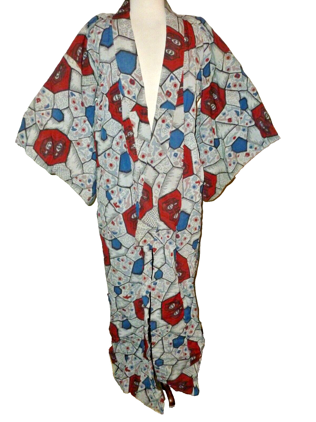 Vintage Kimono Robe Unique Old Cloth Textile Tapestry S Small