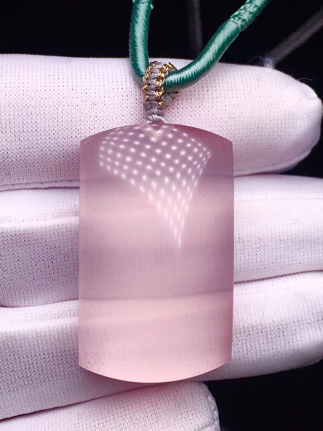 12.6g Natural Pink Rose Carved Gumiho Crystal Necklaces Pendant With Strand AAAA