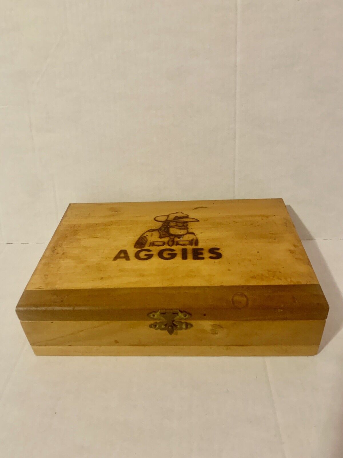Aggies Wooden Box With Lid & Latch Closure | Tabletop | Keepsake