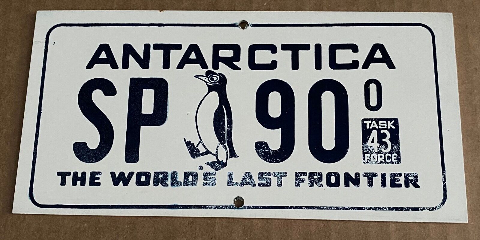 Antarctica Souvenir 3 X 6 Plastic Mini License Plate Task Force 43