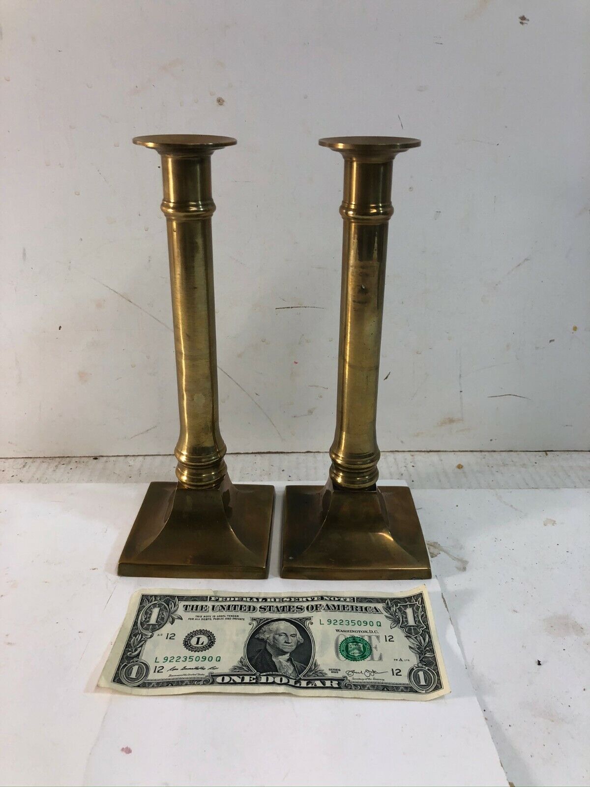 Pair Heavy Polished of Brass Candle Sticks from Breth Specialties