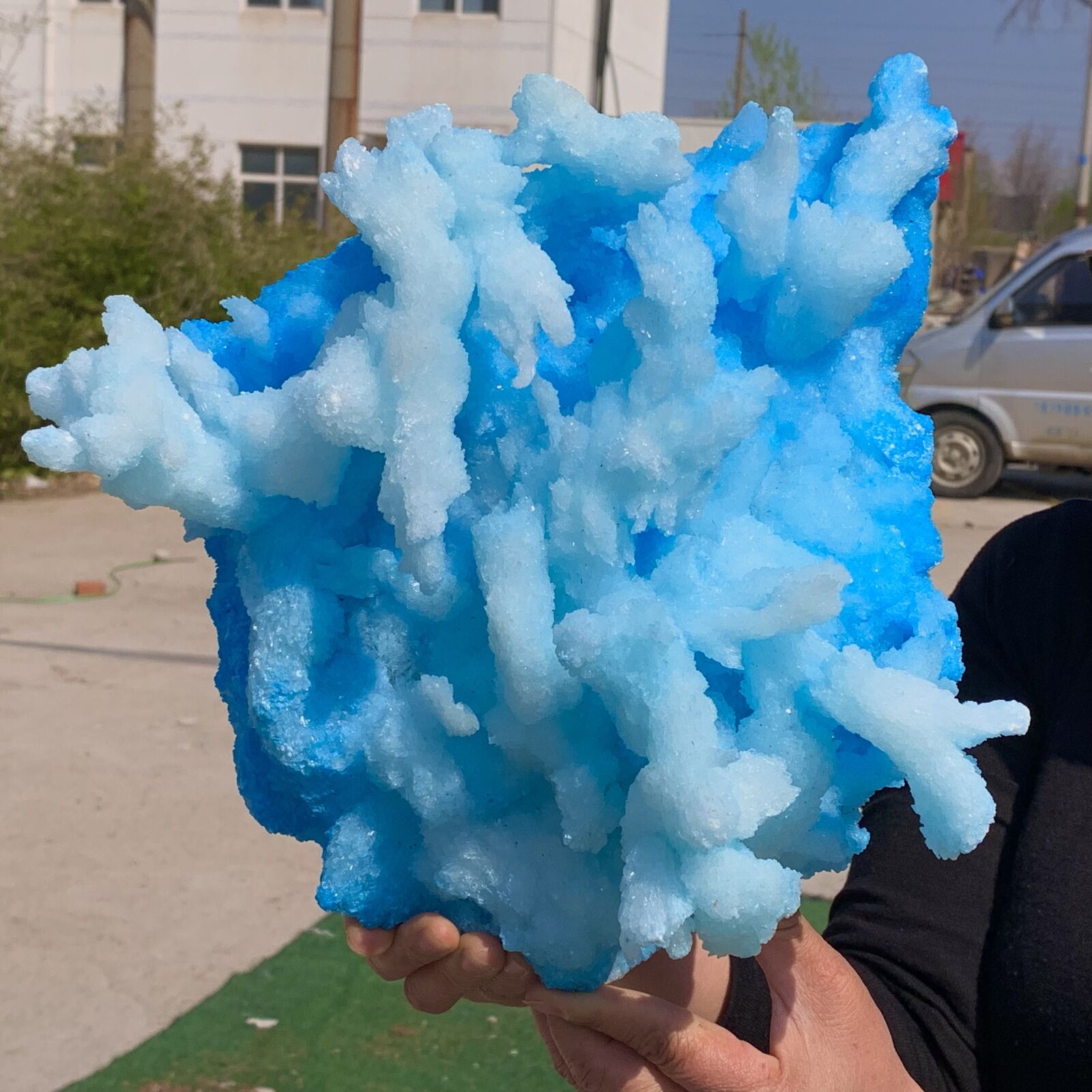12.1LB Newly Discovered blue Phantom Quartz Crystal Cluster Mineral Sample