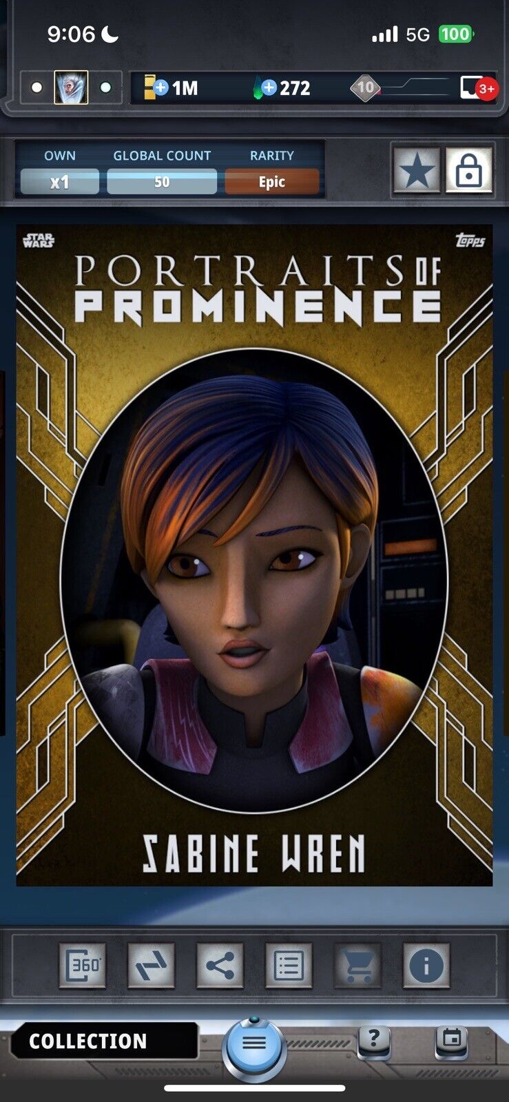 Topps SWCT Sabine Wren Portraits Of Prominence 50cc Epic