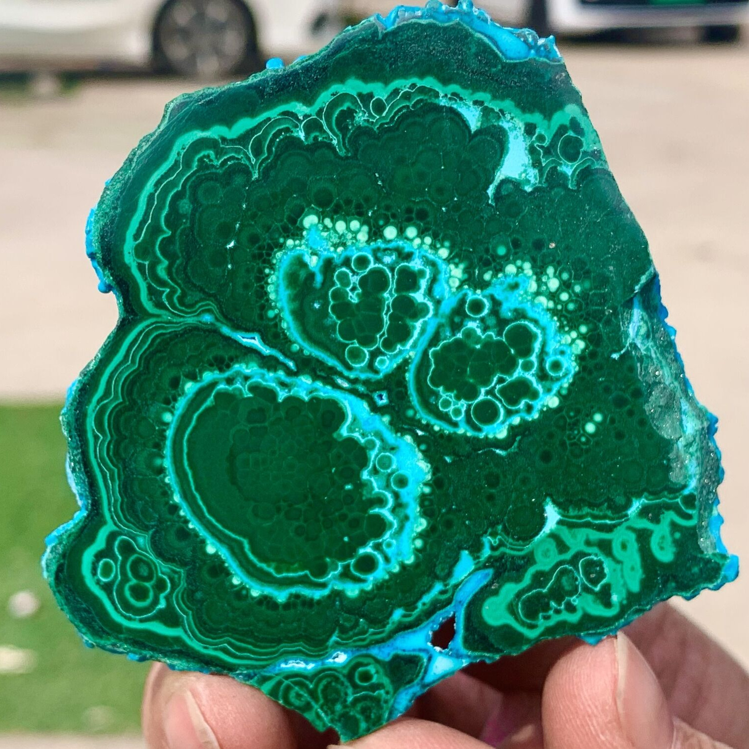 115G Natural Chrysocolla/Malachite transparent cluster rough mineral sample