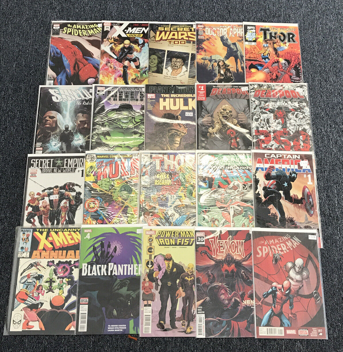 100 PREMIUM COMIC BOOK LOT-MARVEL ONLY-  ALL BAGGED AND BOARDED
