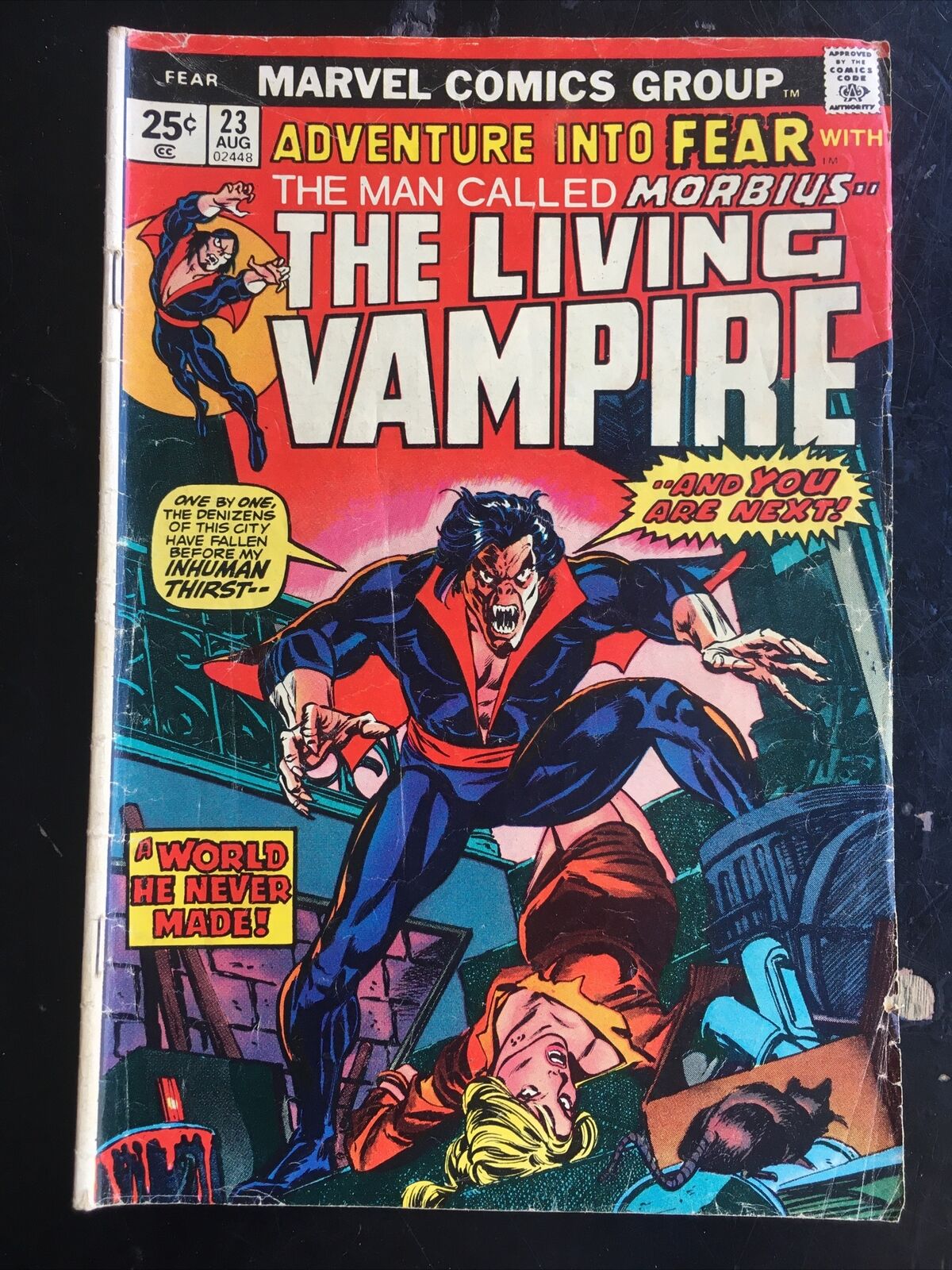 Adventure Into Fear #23 Aug Morbius the Living Vampire Marvel 1974 Marvel Comics