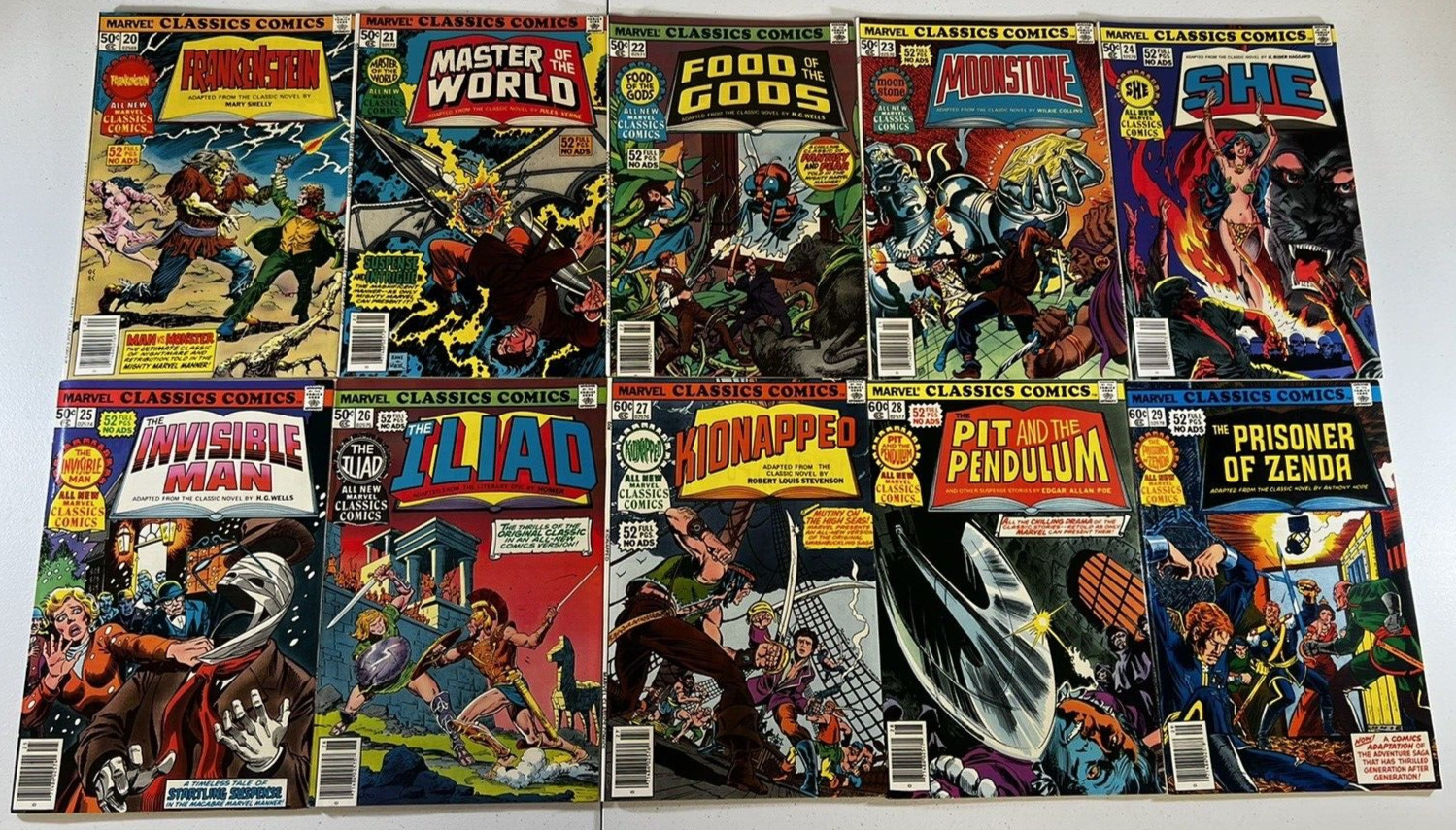 Marvel Classics Comics 20-36 COMPLETE RUN 1977 Bronze Lot of 17 HIGH GRADE NM