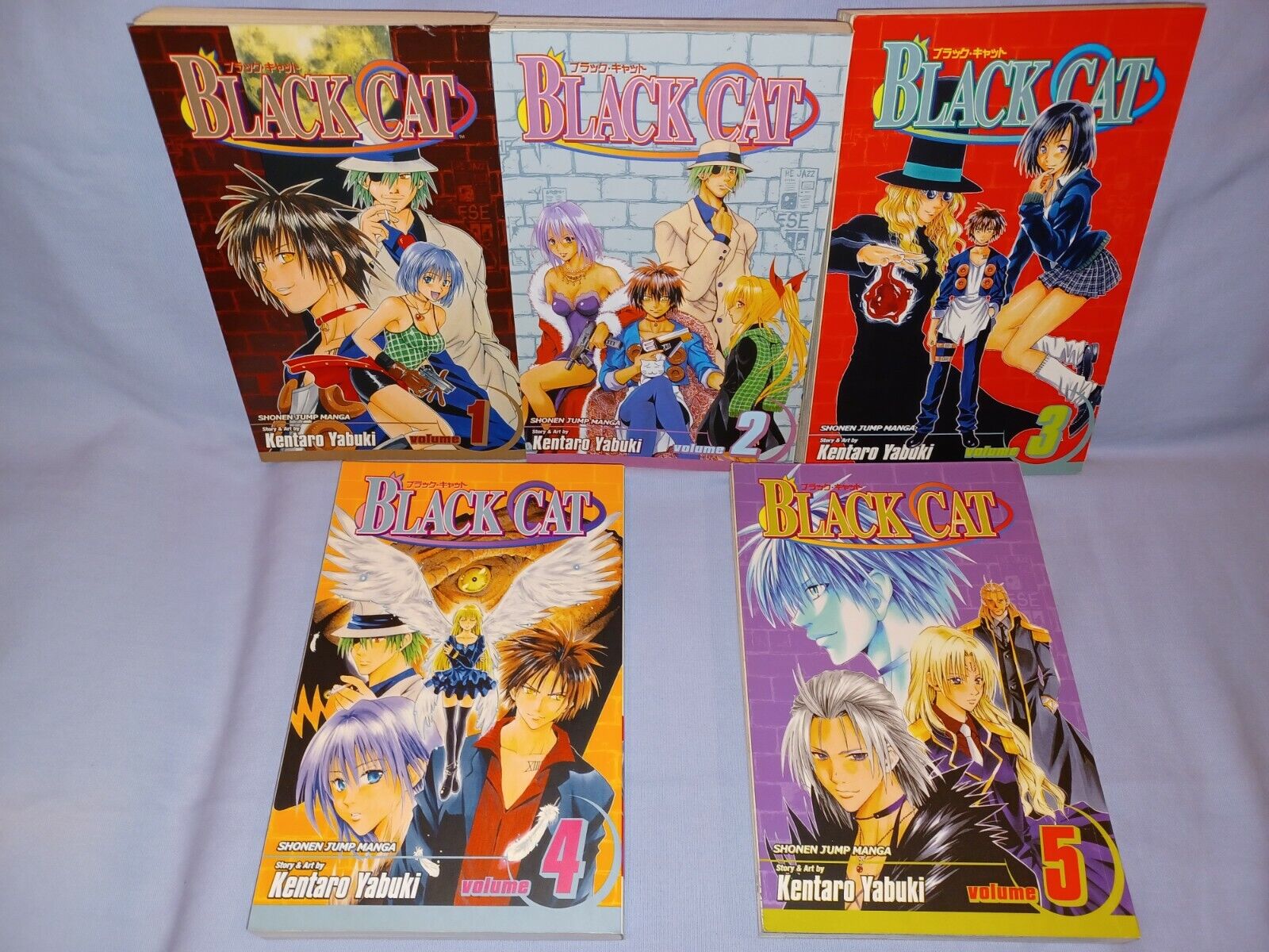 Black Cat Manga Vol 1-5 Viz Shonen Jump Good/Very Good Condition 2006