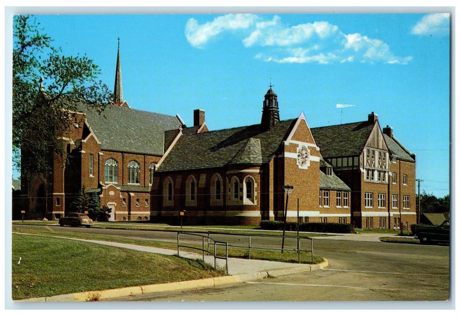 c1960's First Lutheran Church Exterior Albert Lee Minnesota MN Unposted Postcard