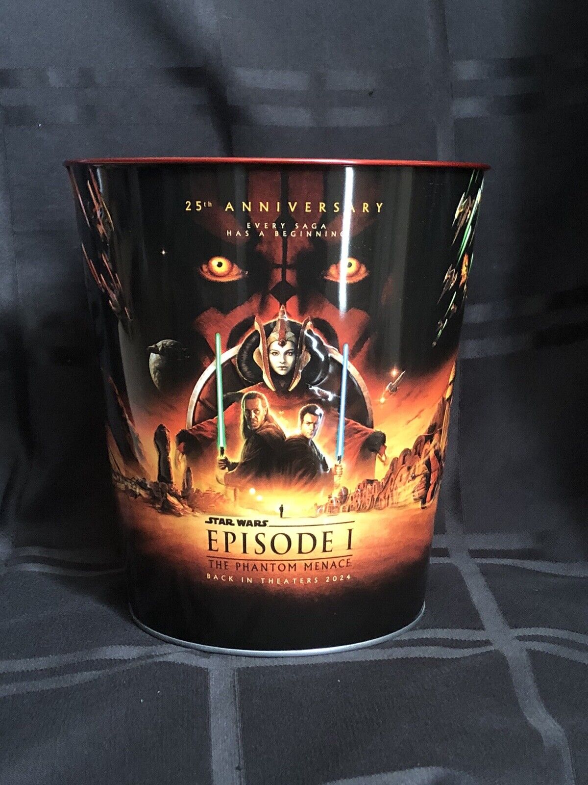 Cinemark 25th Star Wars Episode 1 Phantom Menace Tin Popcorn Bucket Cup Set
