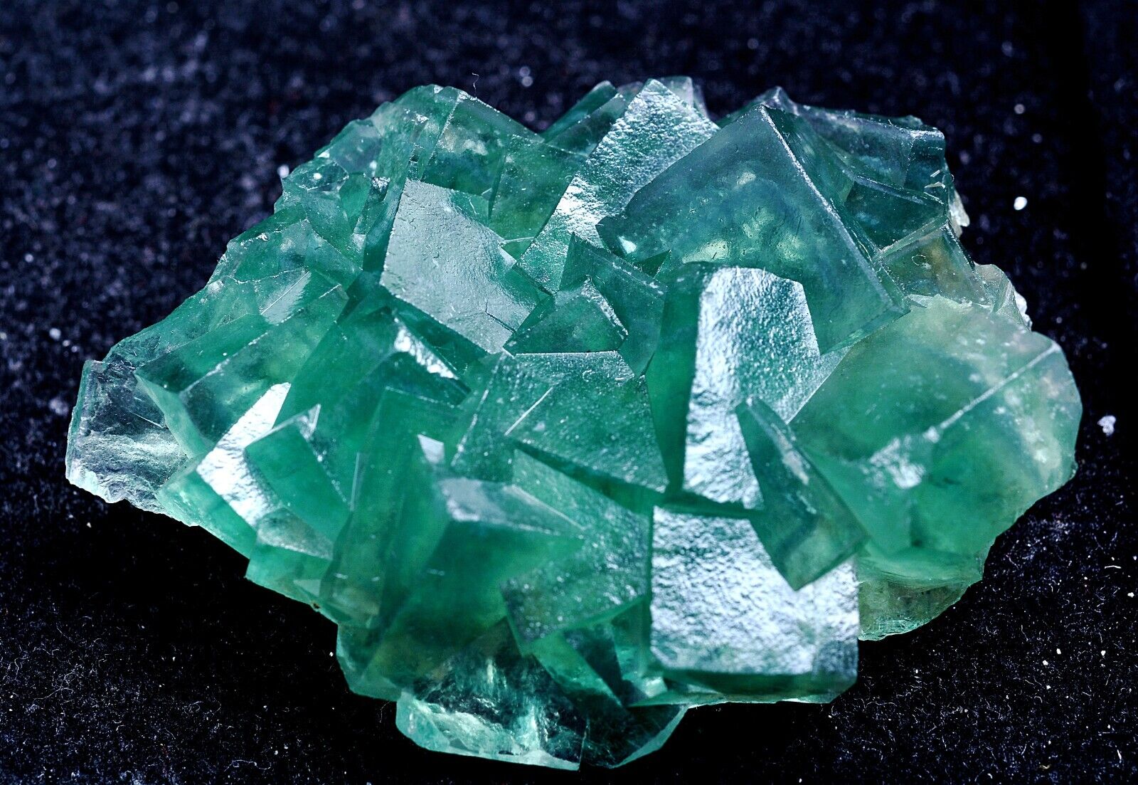 86g Natural Clear Phantom Window Green Fluorite CLUSTER Mineral Specimen/China